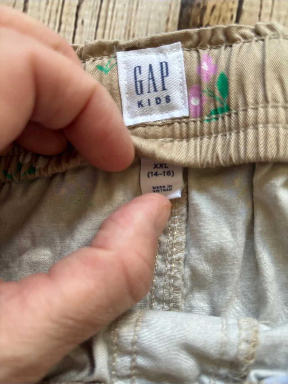 GAP Khaki Tan Floral Embroidered Girls' Shorts